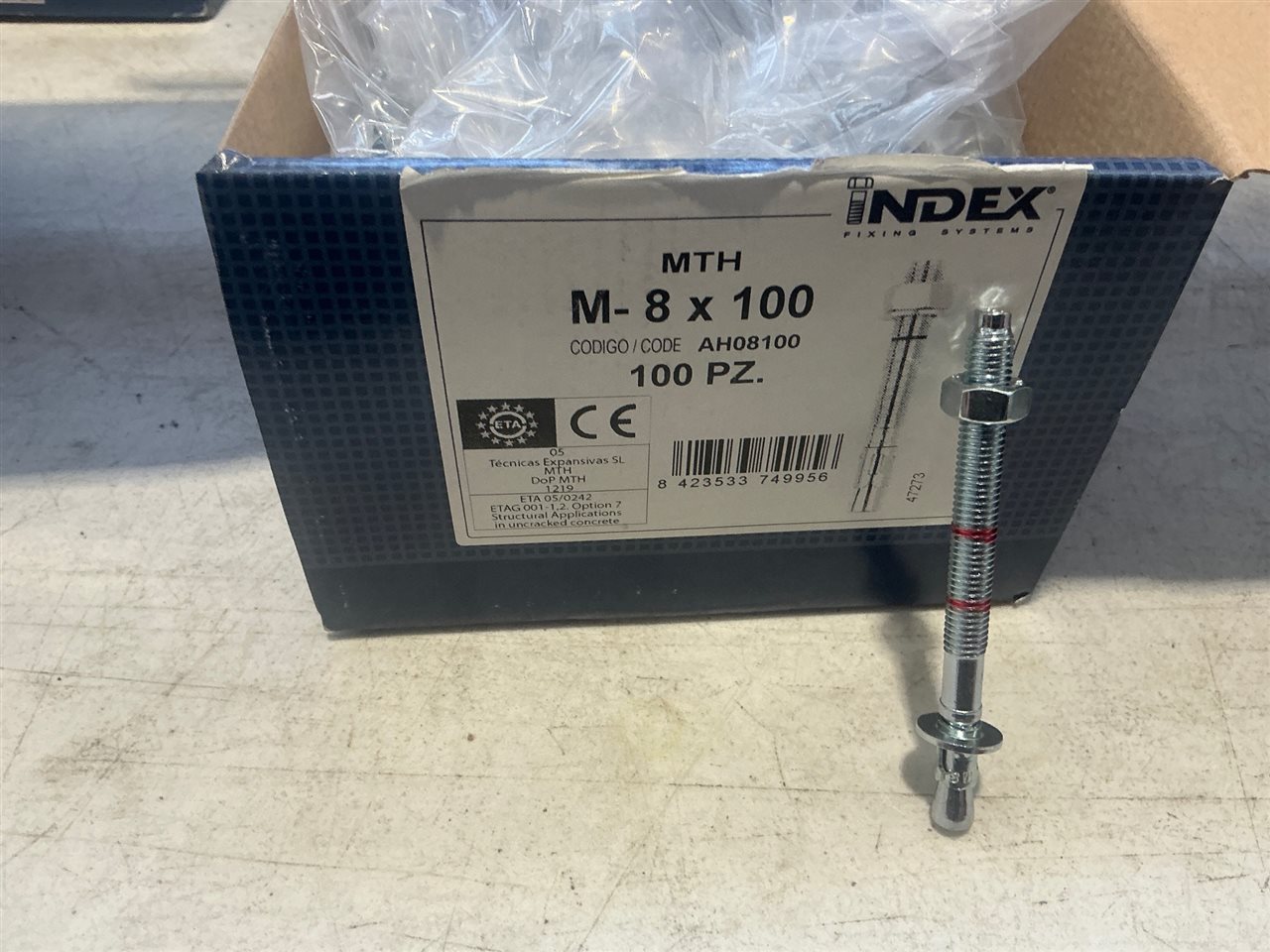 Anchor Lock Bolts- M 8 x 100 mm - Packet of 50 Bolts -Sold Per Packet