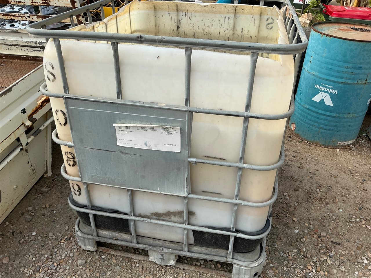 Plastic I B C Stillage with Quantity.Of Offciut Sign Material (Collect From Greenfields )