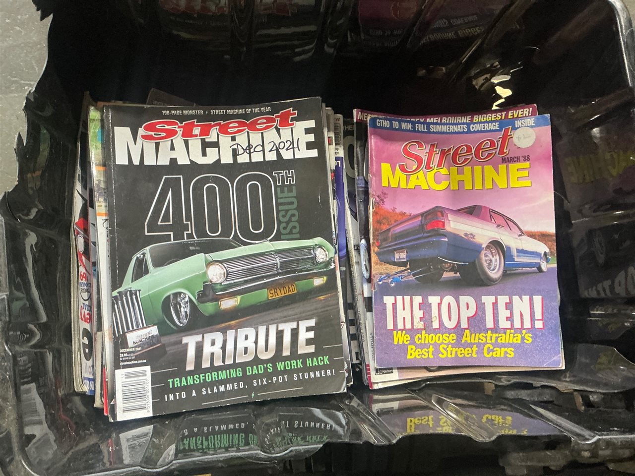 Box of Car /. Street Machine Magazines.