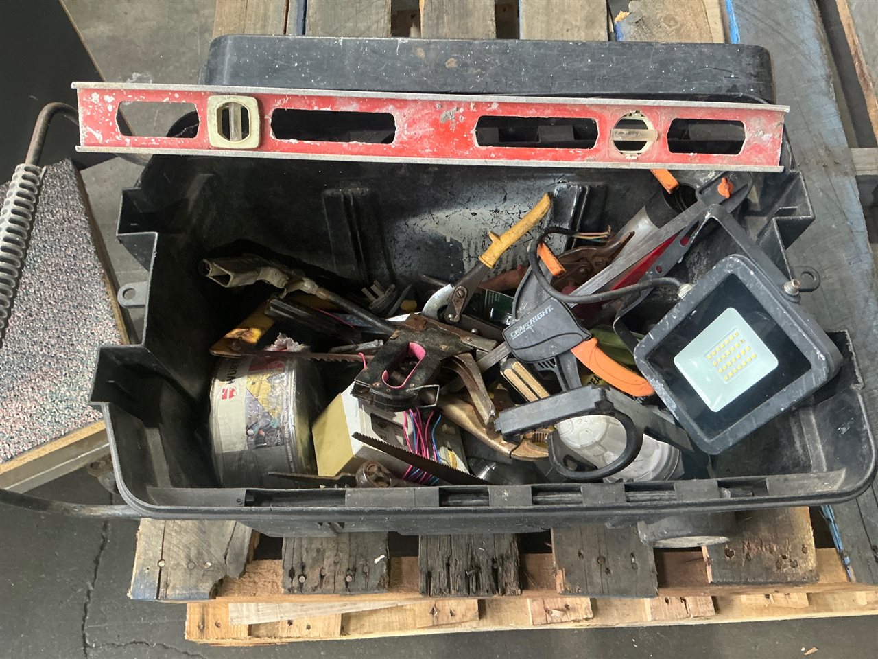 Plastic Tool Box with Tools -