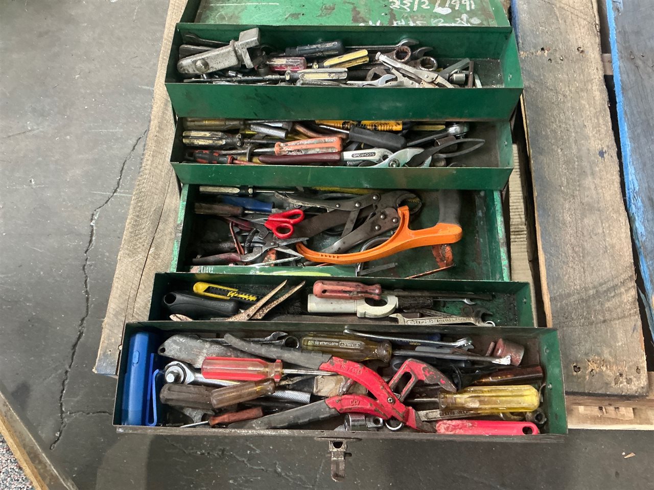 Cantilever Tool Box of Spanners etc.