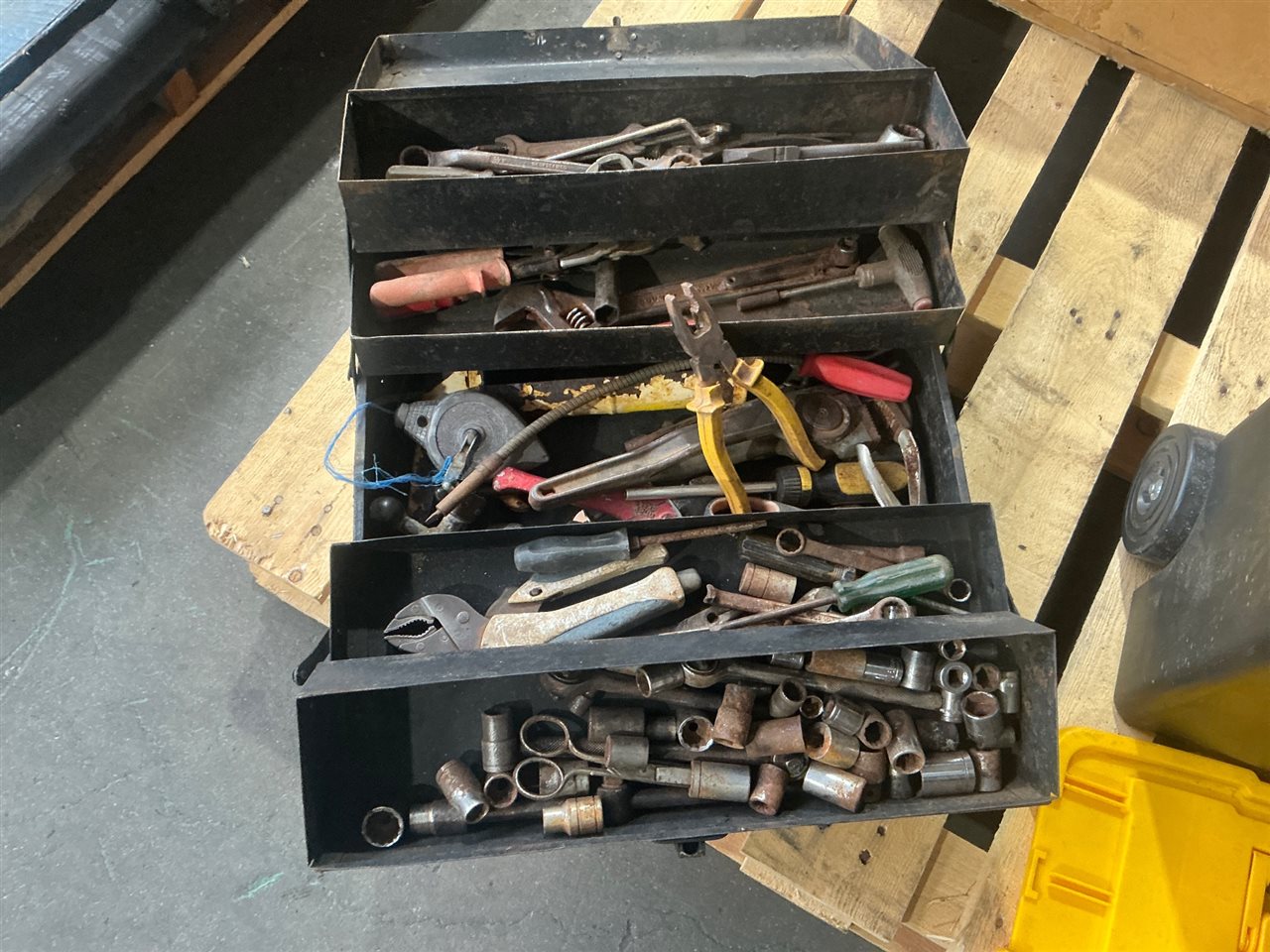 Cantilever Tool Box of Spanners etc.