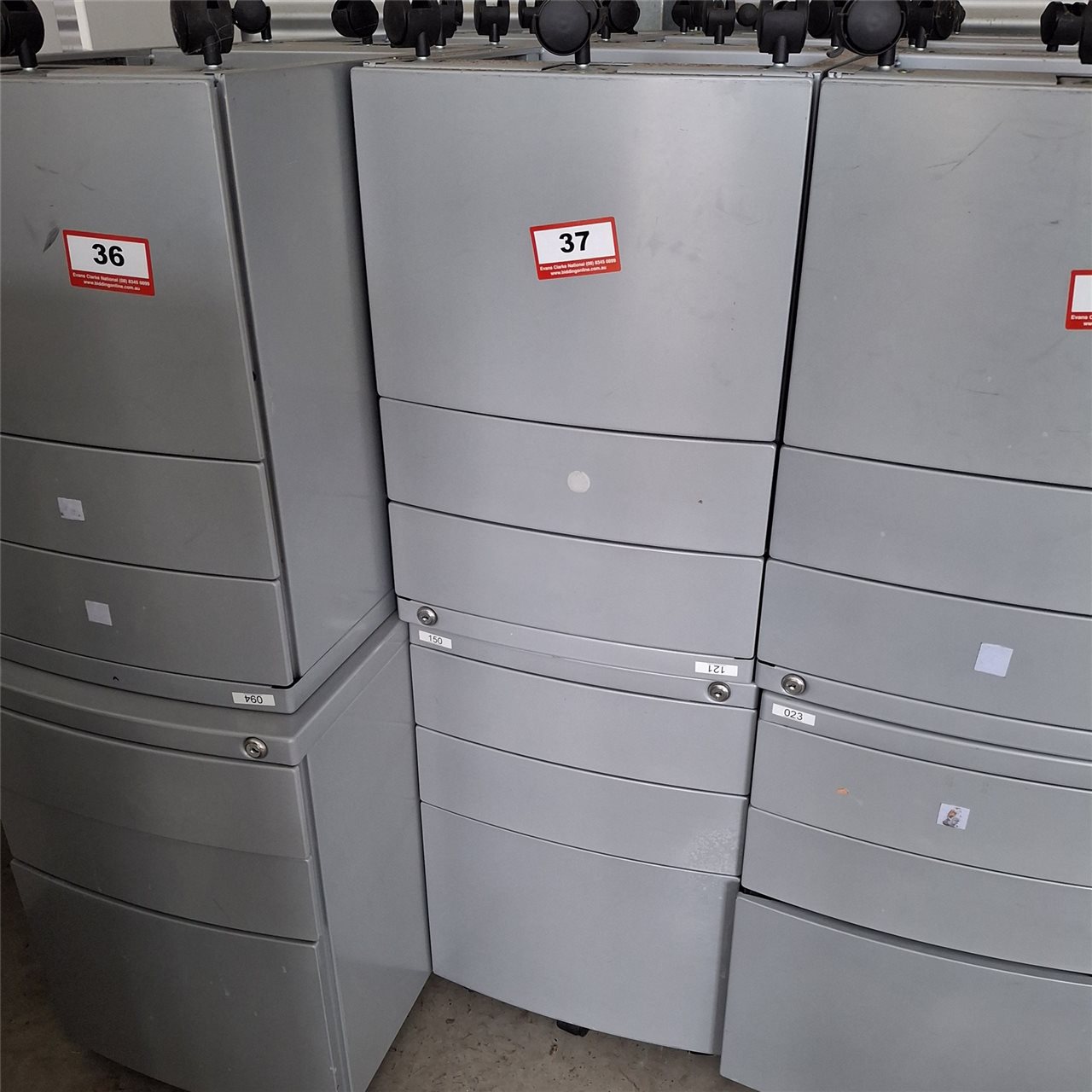 Steel Mobile Pedestal File Units-Qty.Of 6 -  - Grey   -( Collect From Victor Harbor )