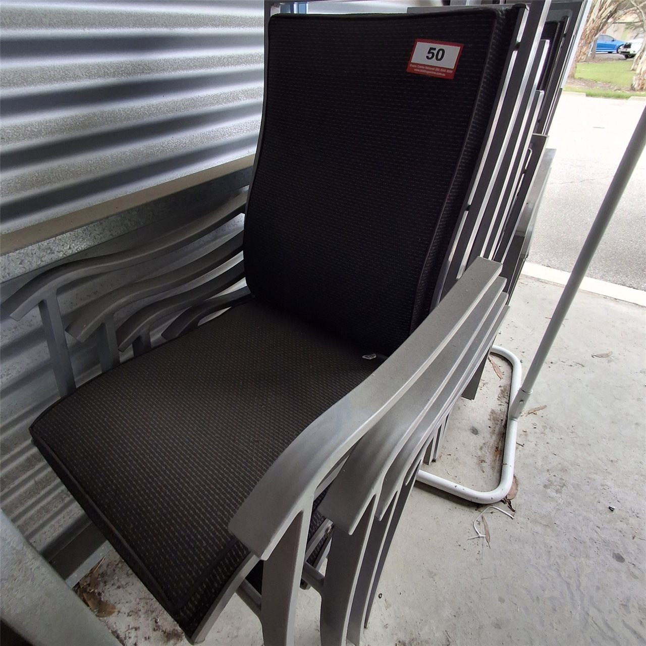 Outdoor Chairs - Quantity of 8 Grey ( Collect From Victor Harbor)