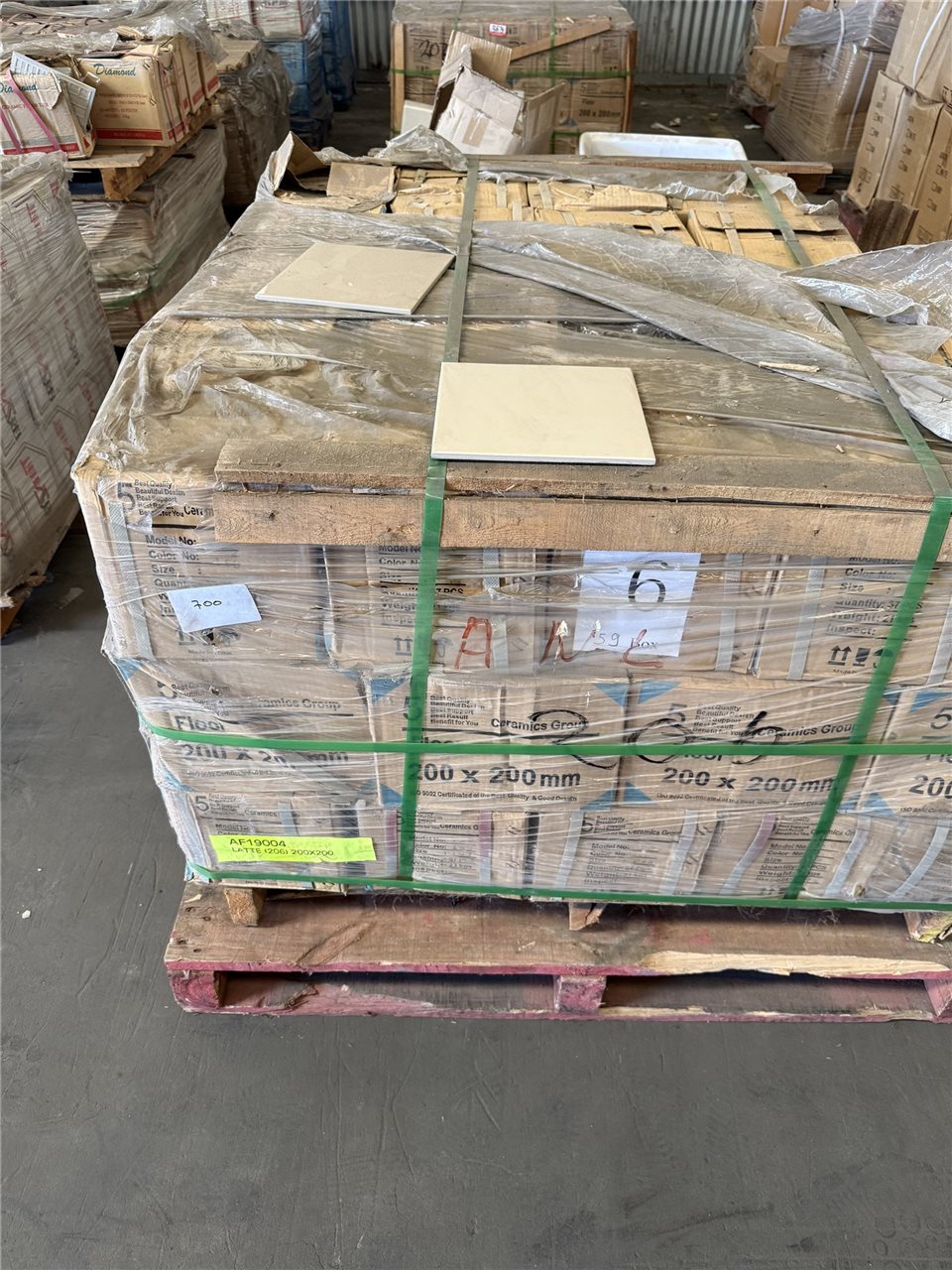 Latte ceramic tile 200 x 200 46 boxes 37 pcs per Box