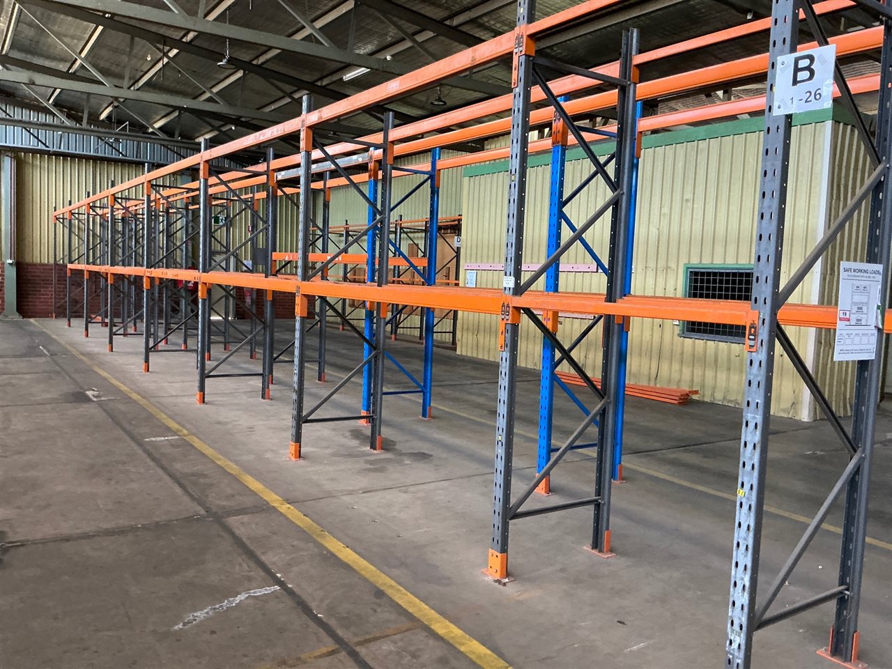 Pallet Racking, Dexion-6 Full Size Bays and 1 x 1/2 Half Bays - Overall Length 21. M Approx  3 Metre H