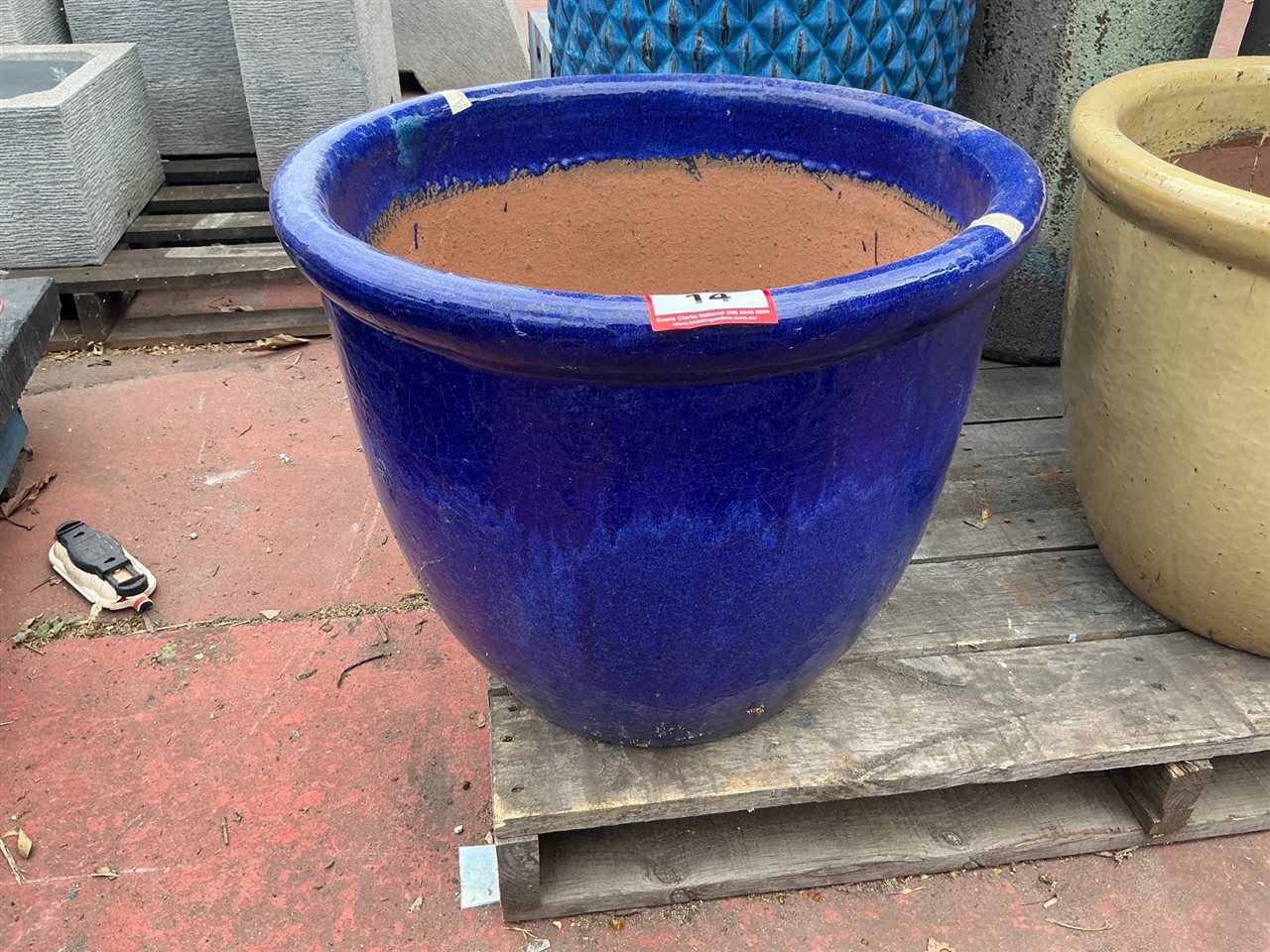 Cobalt Blue Glazed Egg Pot, 620mm Diameter x 530mm High