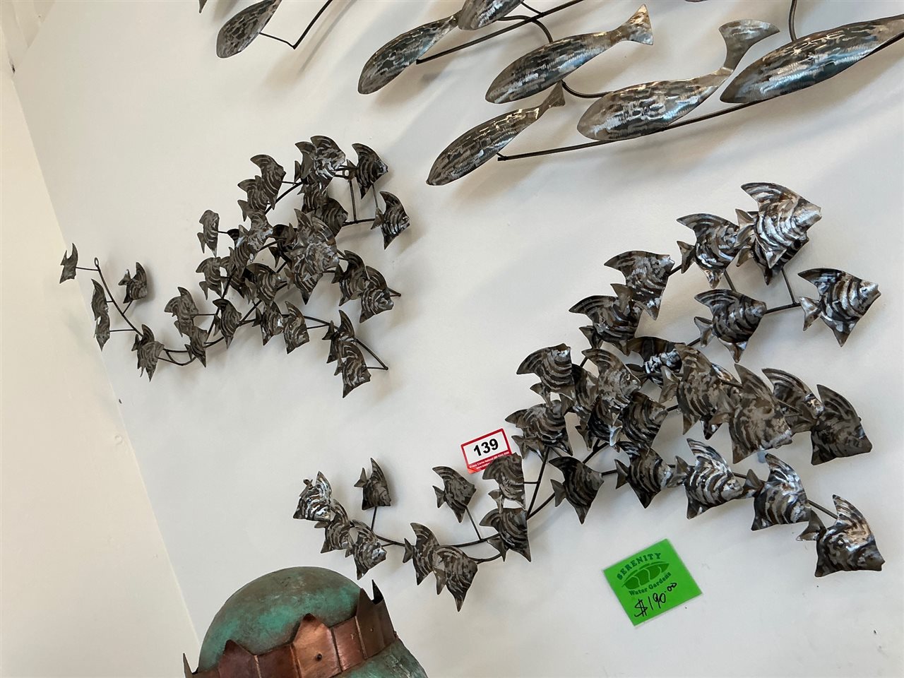 Metal Angelfish School Wall Art, 2 Pieces, Silver and Dark Finish