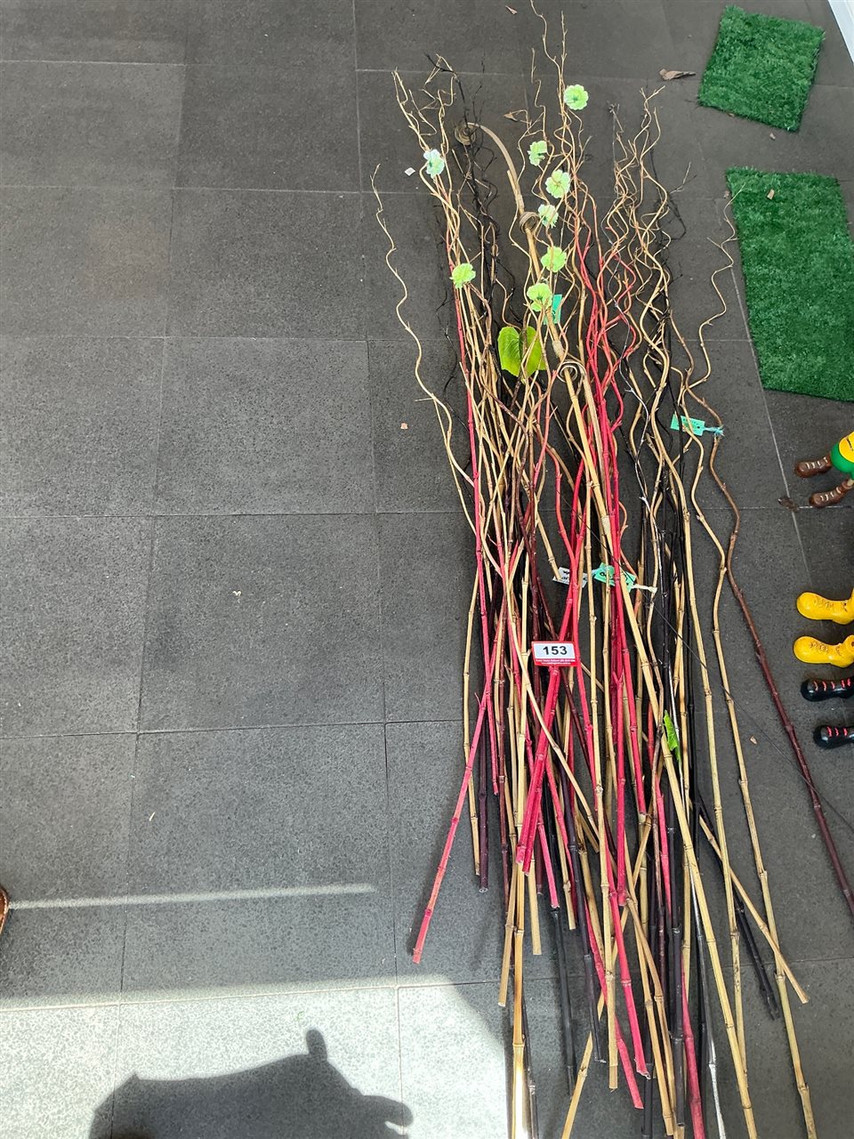 Large Bundle of Decorative Branches and Canes with Artificial Flowers