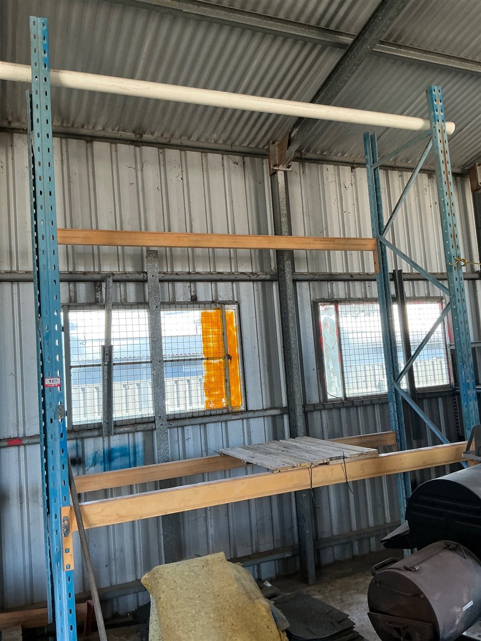 Pallet Racking, 1 Bay, 2 Blue Upright Frames with Orange Beams