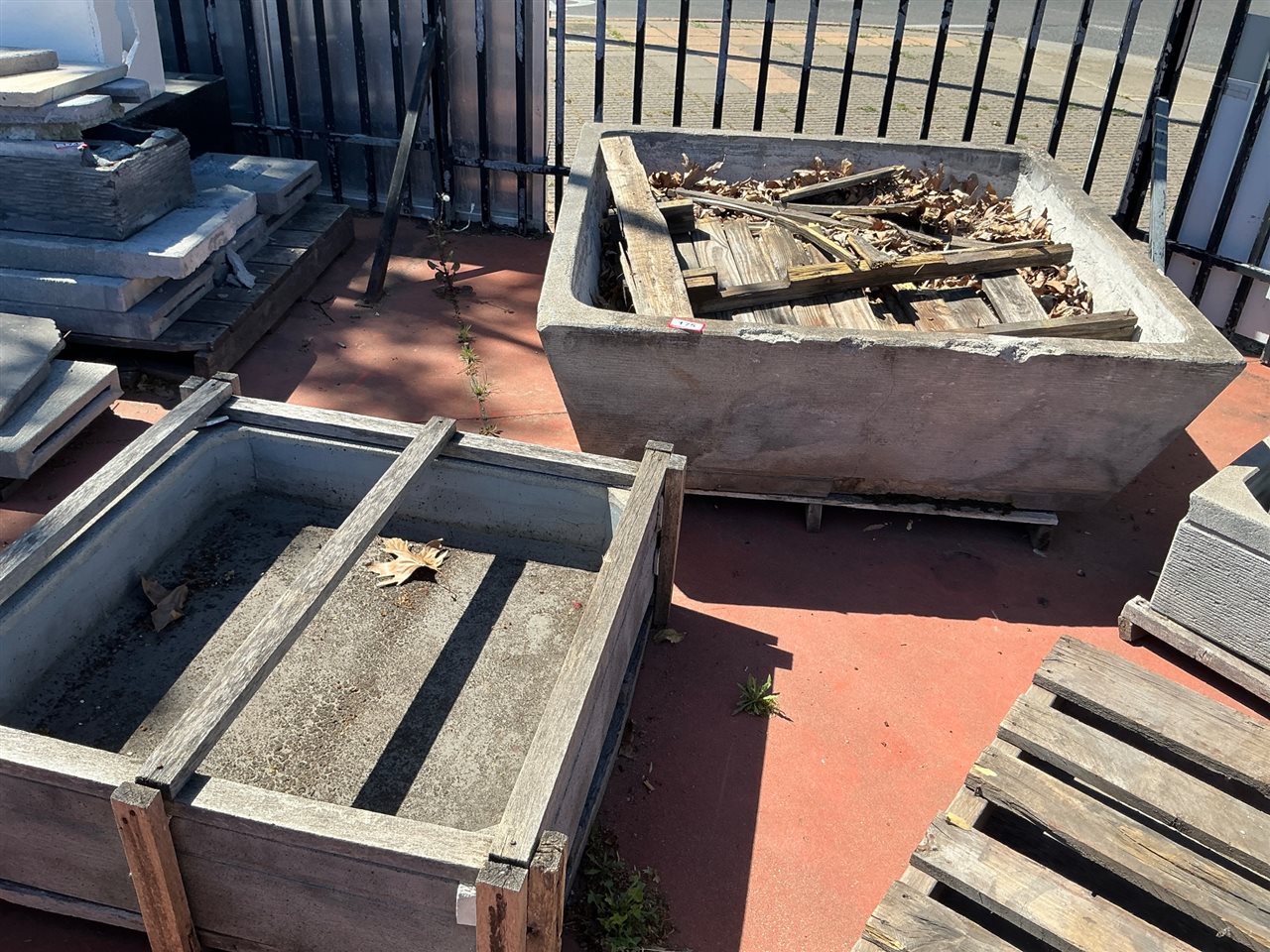 Large Rectangular Grey Concrete Trough