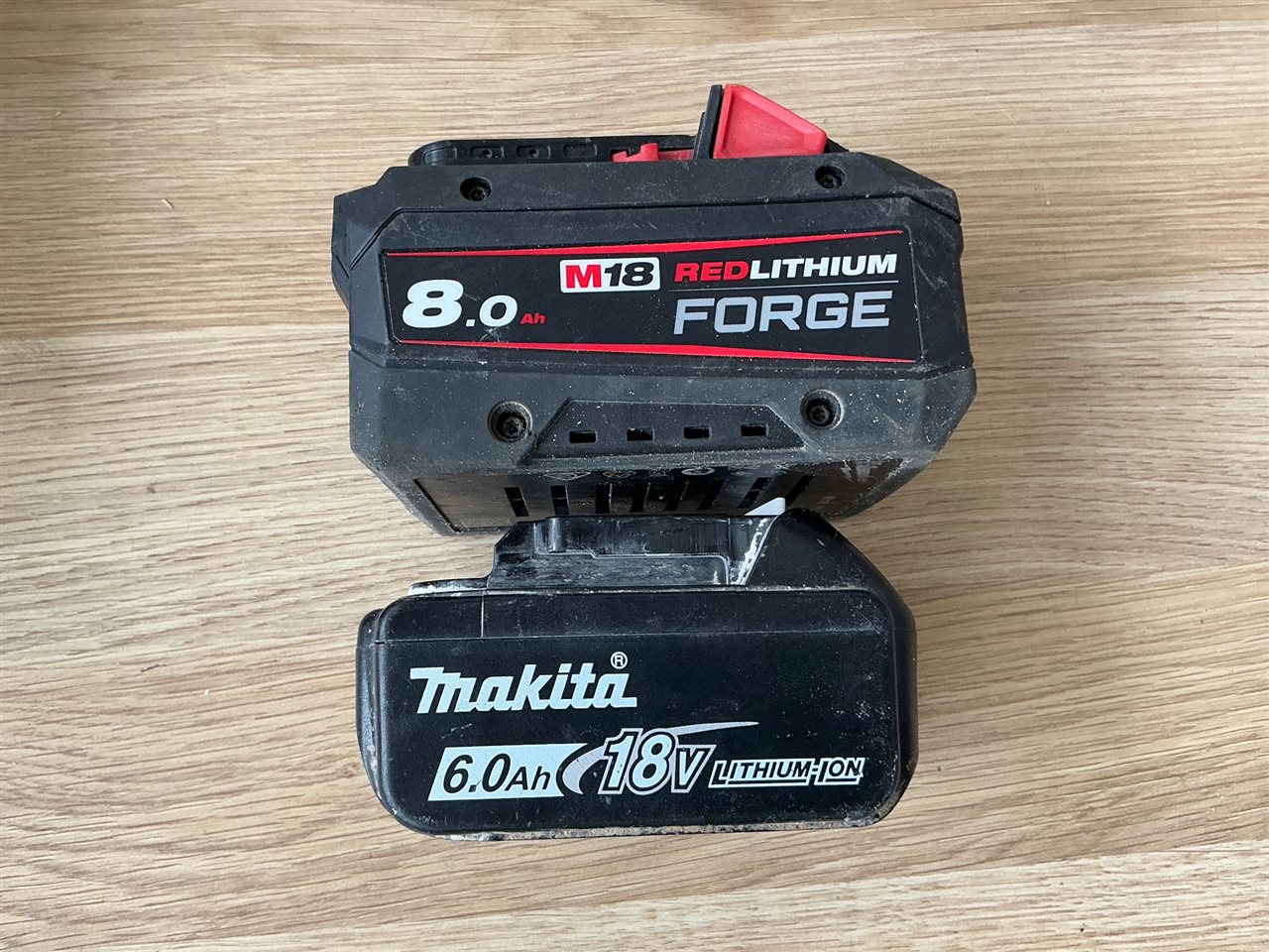 Milwaukee 8.0 Ah Battery and MAKITA 6.0 Ah Battery