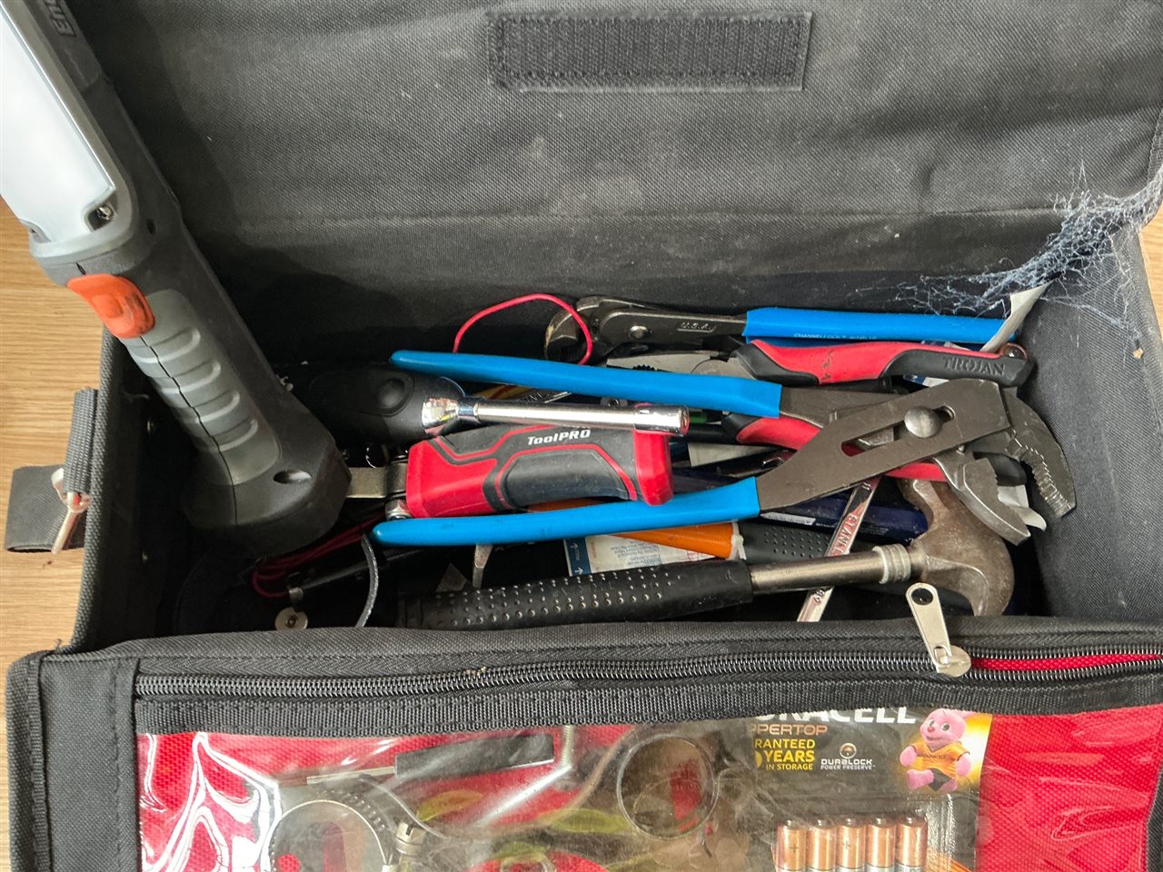 Sidchrome Tool Box with AEG 12 V Cordless Tek Gun , Charger and Quantity  of Tools