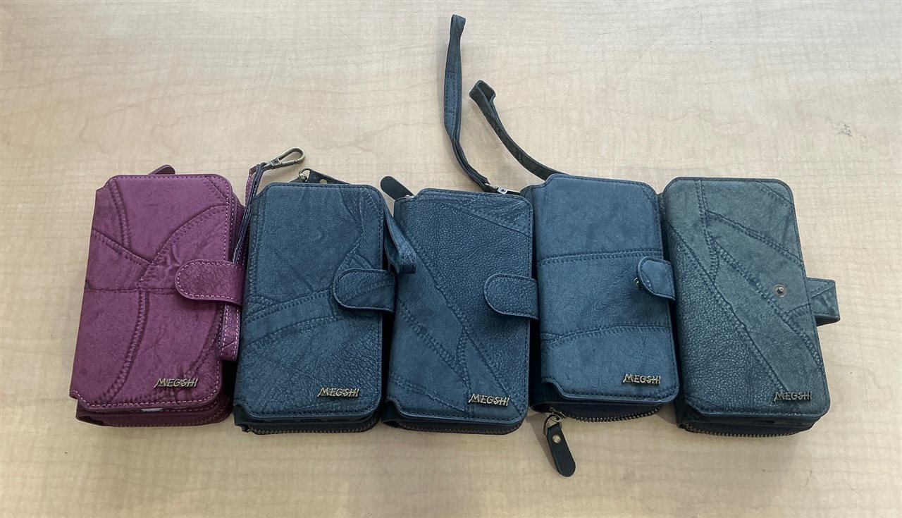 5 x Megshi Zip Wallet Phone Cases with Card Slots - Assorted Colours & Sizes