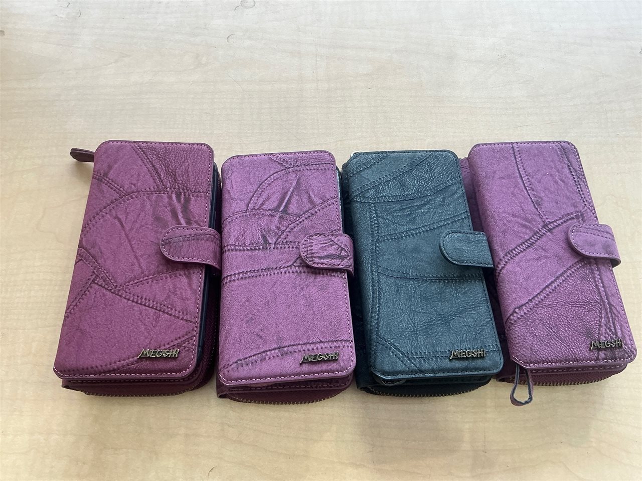 4 x Megshi Zip Wallet Phone Cases with Card Slots - Assoted Colours