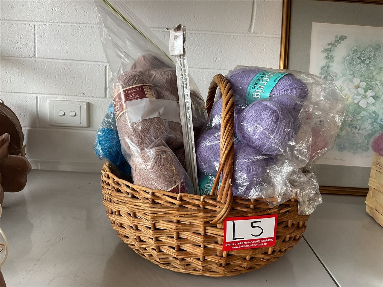 Lots Of Wool, 8 And 5 Ply, Assorted Colours In A Basket