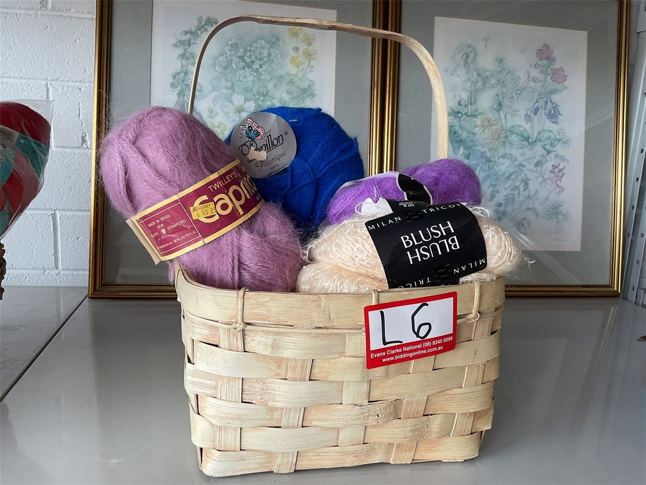 Fluffy Wool, Assorted Colours, Twilleys, Papillon Etc In A Basket