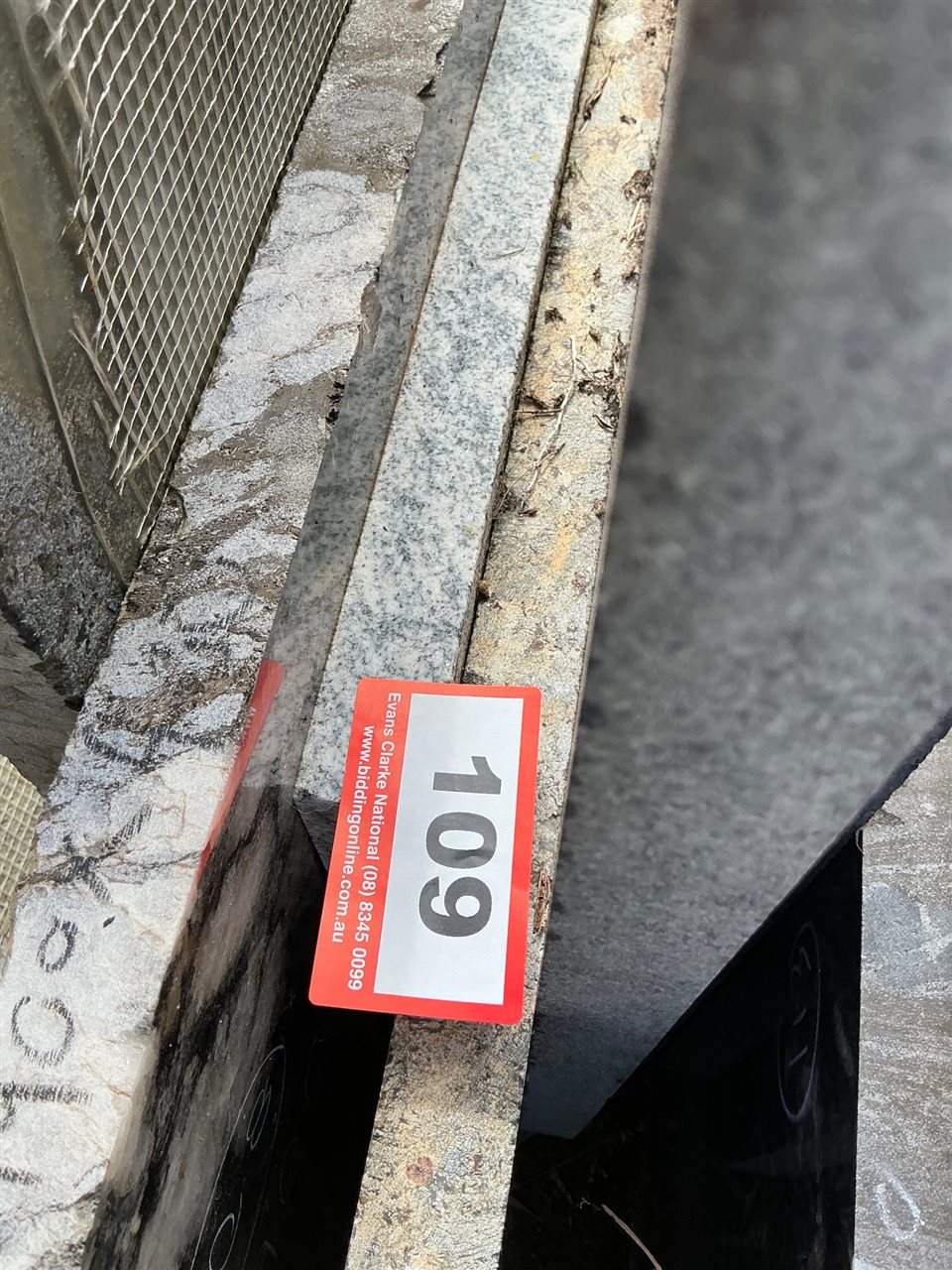 Granite Slab, White/Grey, 1700 x 400 x 30mm approx.