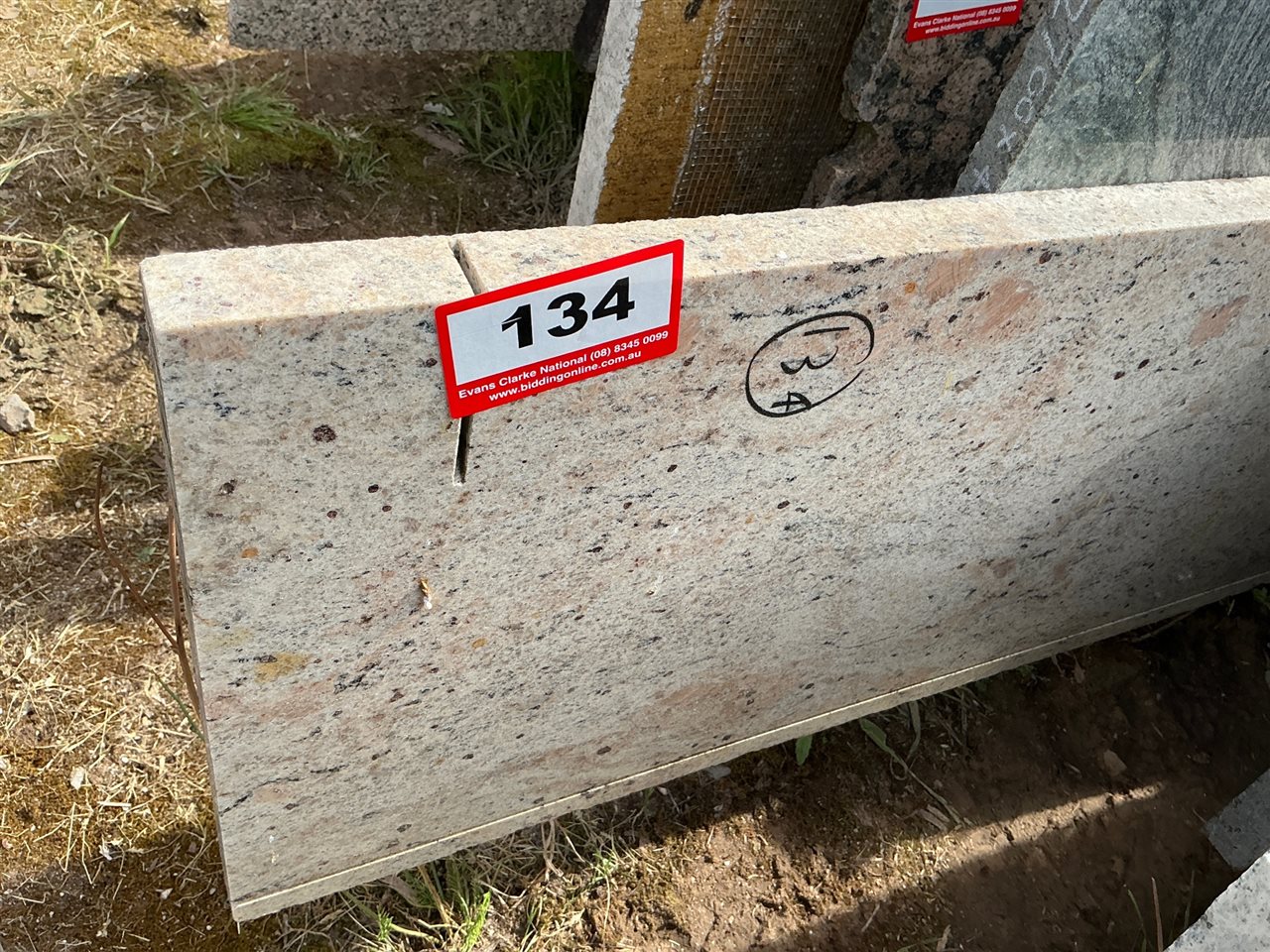 Granite Slab, White/Black, 2500 x 400 x 30mm approx.