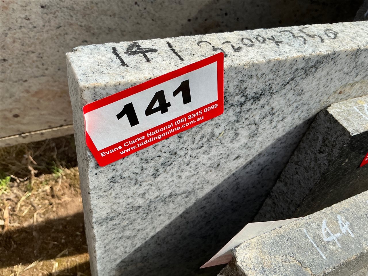 Granite Slab, White/Grey, 3200 x 350 x 30mm approx.