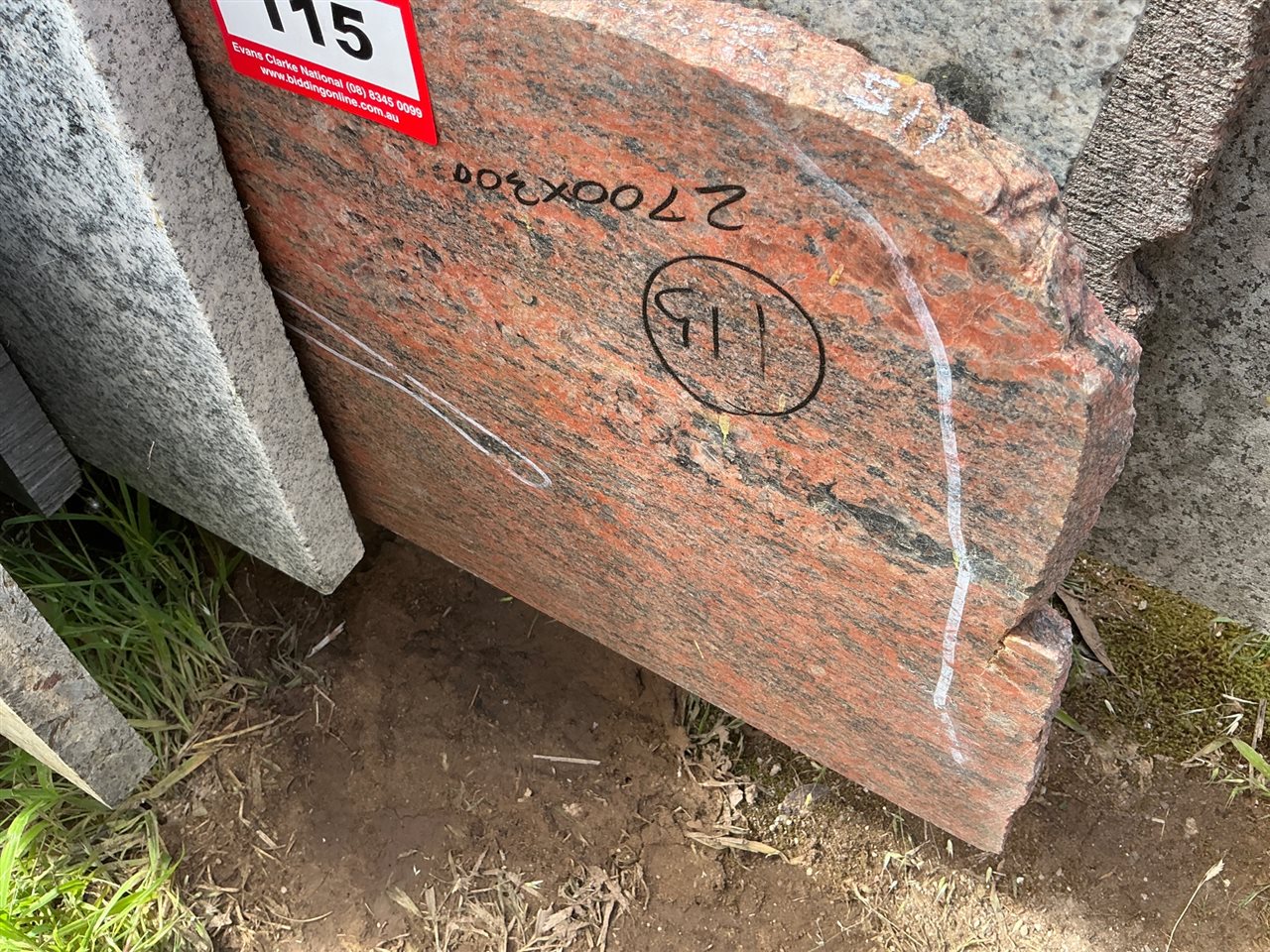 Granite Slab, Red, 2700 x 300 x 20mm approx.