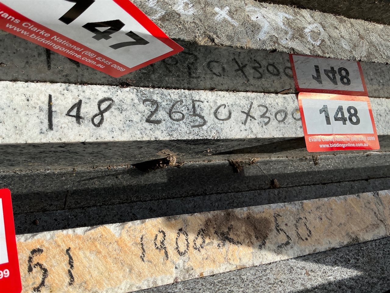 Granite Slab, Black/White, 2650 x 300 x 30mm approx.