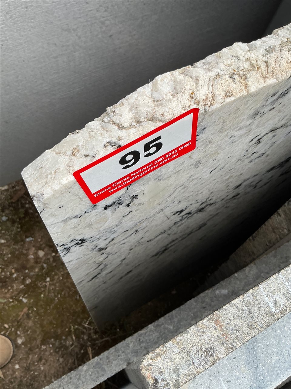 Granite Slab, White/Black, 650 x 1900 x 30mm approx.
