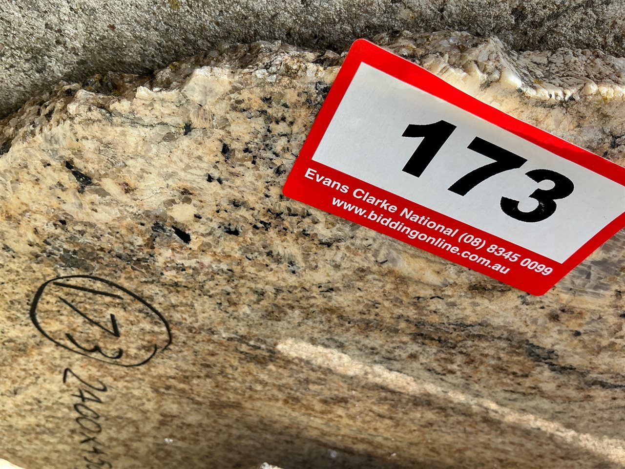 Granite Slab, Cream/Black, 2400 x 450 x 20mm approx.