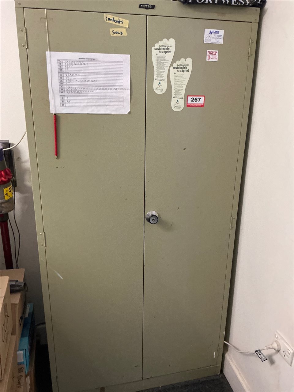Tall 2 Door Steel Stationery Cabinet - 900 x 450 x 1800 mm H