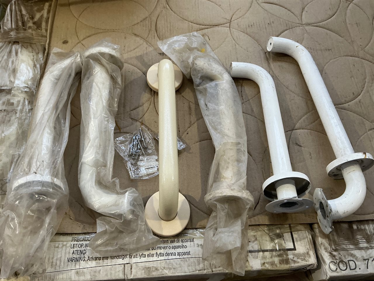 Grab  Rail & Attachments  300 mm -Quantity of 6- Cream and White