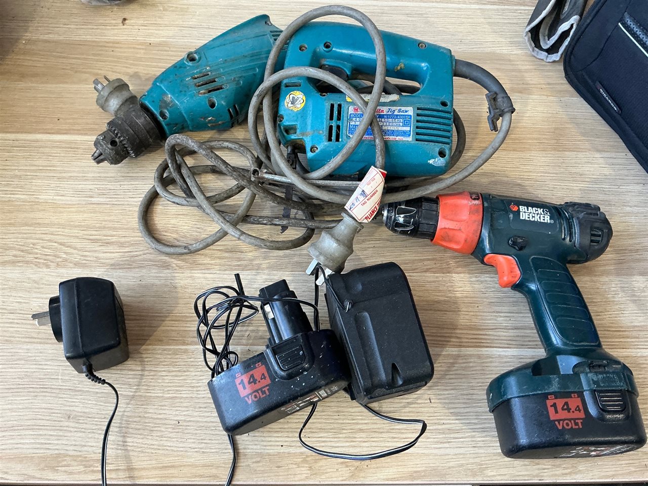 Electric Jigsaw , Drill and Cordless 14.4 V Drill
