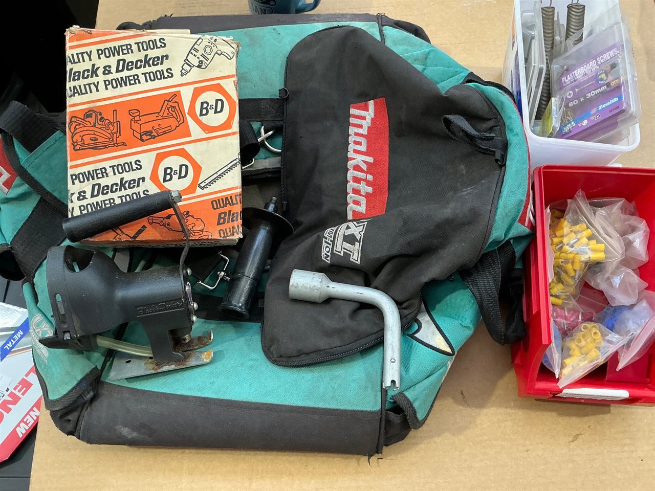 Makita LXT Canvas Tool Bag with Electrical Connectors , Jigsaw Attachment etc.