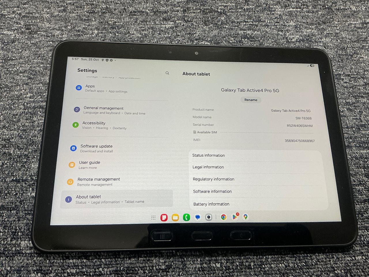 Samsung Galaxy Tab Active4 Pro 5G 6GB/128GB + Backlit Keyboard, Case & Adapter
