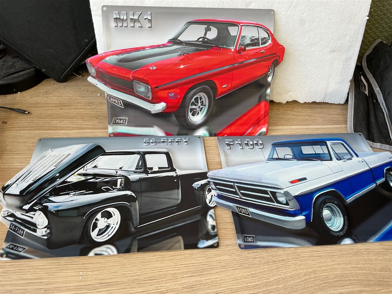 Metal Car Posters - Ford Capri and - F 100