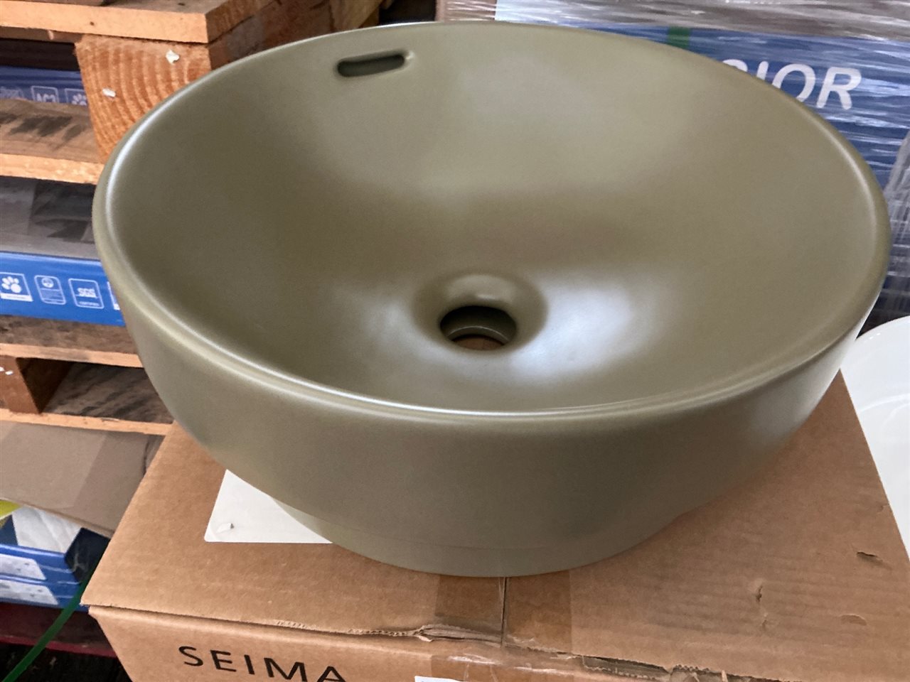 Seima OBELLO 371 Basin Inset, round, OF, Olive, RRP $400 Thumbnail