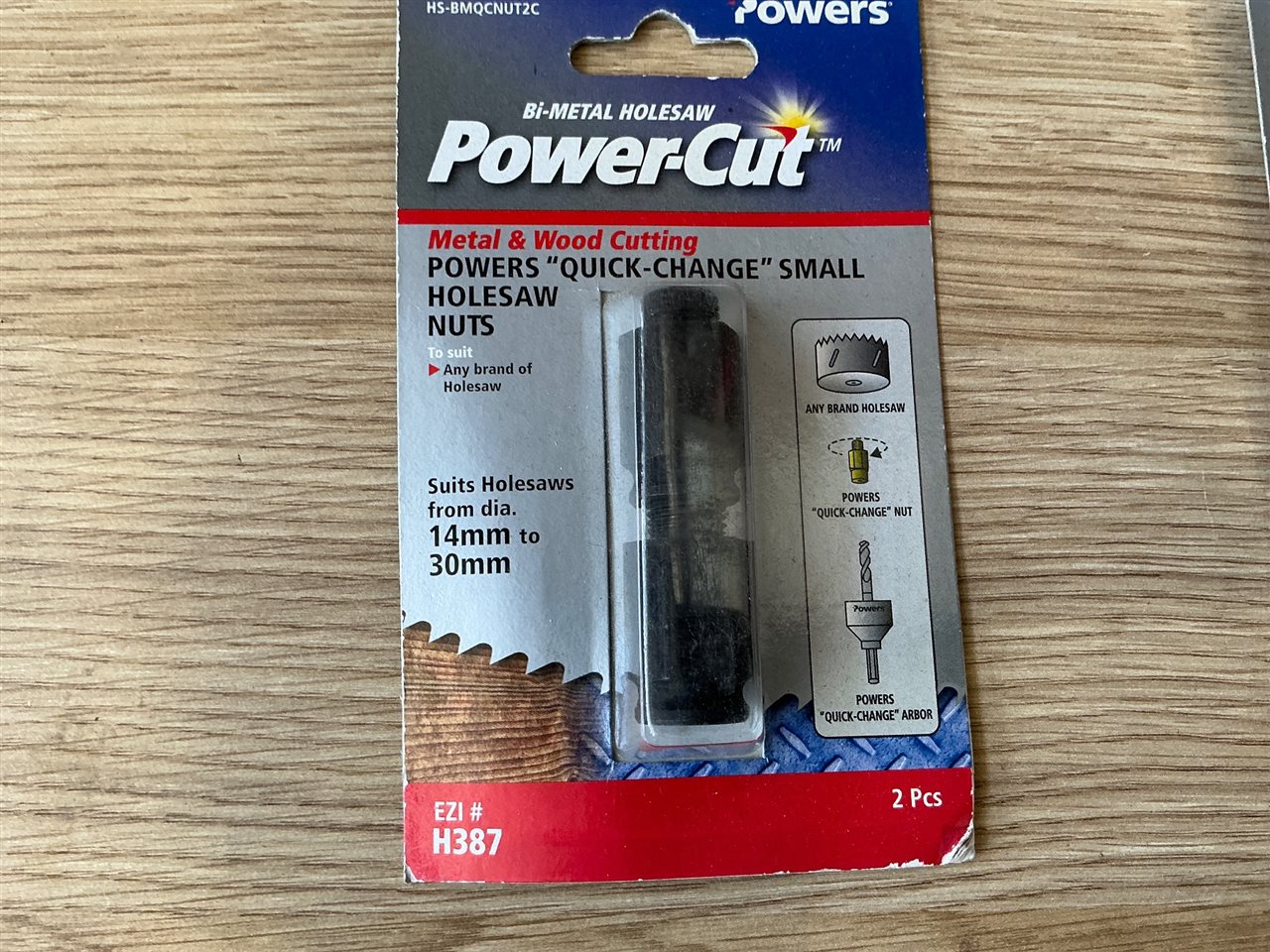 Quick Change Hole Saw Nuts -2 PCE.   Sold Per Each