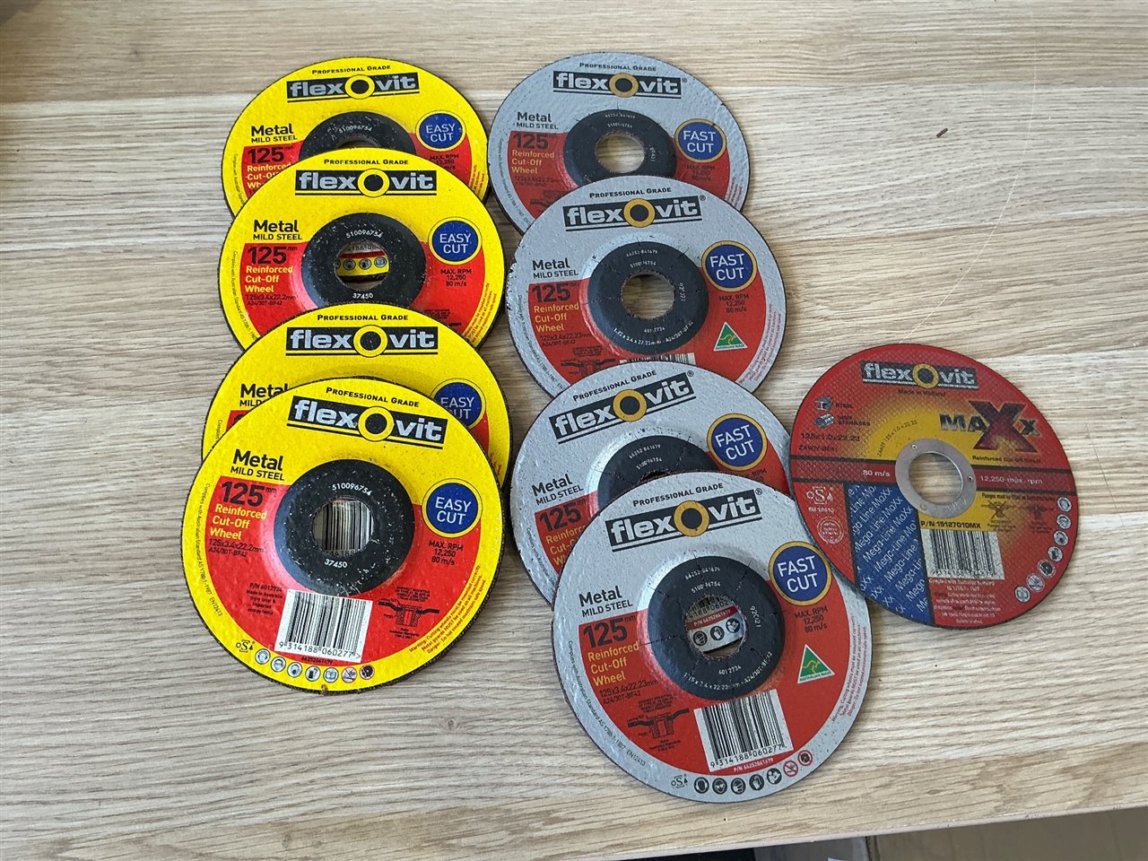 Cut Off Wheels - -125 mm - Quantity of 9 Asstd.