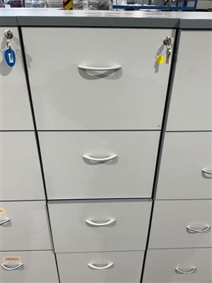 Filing Cabinet - 4 Drawer -Grey Melamine-460 x 560 x 1400 mm H Thumbnail