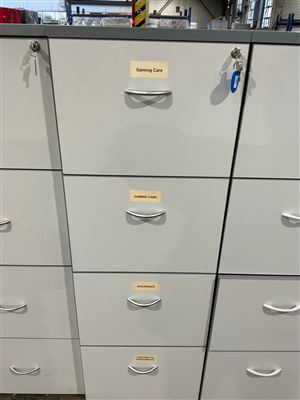 Filing Cabinet - 4 Drawer -Grey Melamine-460 x 560 x 1400 mm H Thumbnail