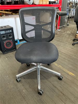 Office Chair with Adjustable Back & Seat, Black Fabric with Mesh Back- Sold Each Thumbnail
