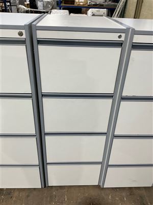 Filing Cabinet - 4 Drawer -Grey Melamine Thumbnail