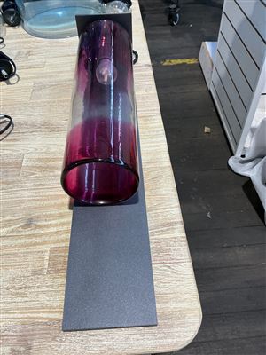 Wall Lamp, Clear & Pink Glass with Metal Backing,Approx 355 Height x 105 Diameter Across, Sold Per Each Thumbnail