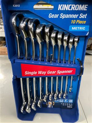 Kincrome 10 PCE.Single Way  Gear Spanner Set-  Metric Thumbnail