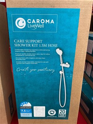 Caroma Care Supp Shower Kit - 1.5m Ch/Wht.  RRP  - $378 - Sold Per Each Thumbnail