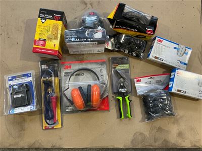 Soldering Iron Tinsnips Ear Muffs  and 18 V Battery Thumbnail