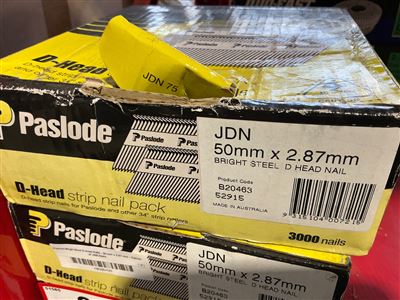 Paslode Bright Steel D Head Nails - 50 mm x 2.87 mm - Carton of 3000 Nails Thumbnail
