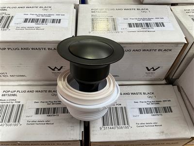 Gwa - Pop-Up Plug and Waste - Black - RRP $45 Thumbnail
