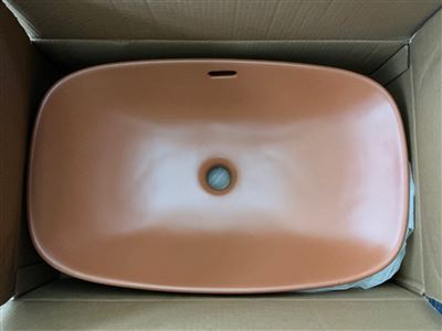 Seima OBELLO 600 Basin Inset, rnd rect, OF, Terracotta, Sold Per Each, RRP $450 Thumbnail