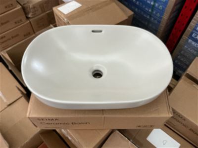 Seima OBELLO 551 Basin Inset, s/ellipse, OF, Salt Stone, Sold Per Each, RRP $450 Thumbnail