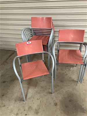 10 x Orange Plastic & Steel Chairs - Collection From Kadina Thumbnail